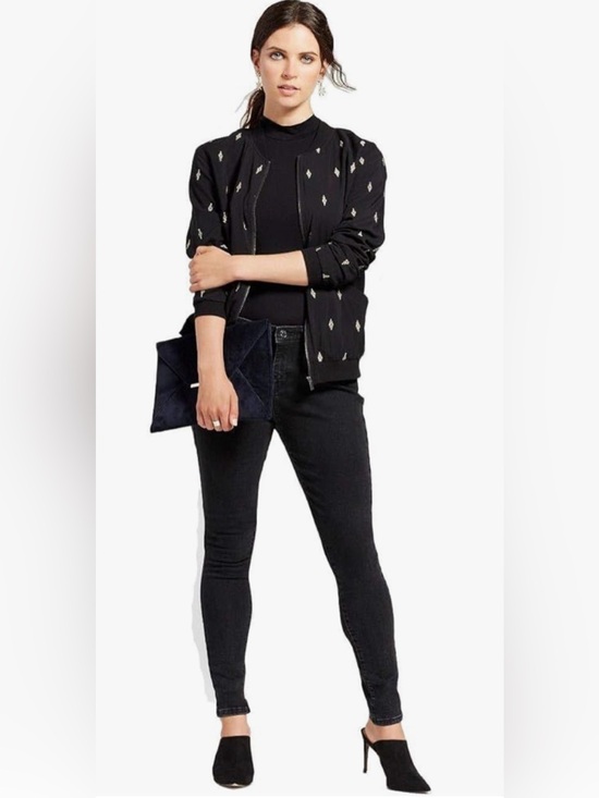 Mossimo Denim Denim - Mossimo Black Curvy Skinny Jeans High Rise Slim Fit 6 or 28 L Long